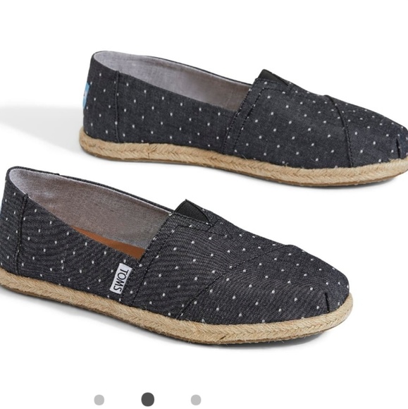 Toms Shoes - TOMS classic black dot chambray dot rope sole